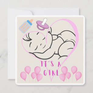 It’s a Girl” design to celebrate the arrival  Invitation