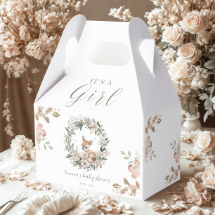 It’s a Girl Floral Deer Baby Shower Favors Favour Box