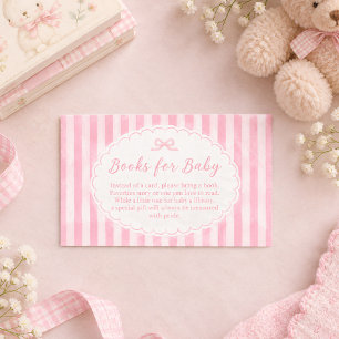It’s A Girl Pink Bow Baby Shower Books For Baby Card