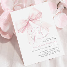 It’s a Girl Pink Bow Baby Shower