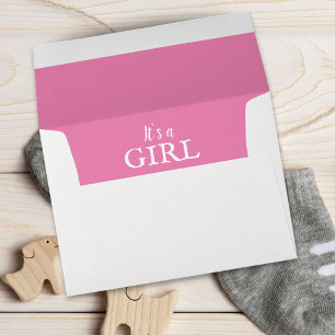 It`s a Girl Pink Envelope Baby Girl Baby Shower