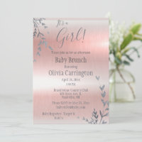 It’s a GIRL Pink Metallic Baby Shower Brunch