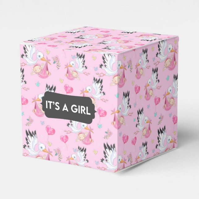 It’s a Girl Stork Baby Favour Box (Front Side)