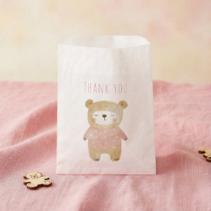 It’s a Girl Watercolor cute Bear Pink Baby Shower Favour Bags