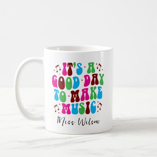 It’s a Good Day to Make Music Retro Coffee Mug (Left)