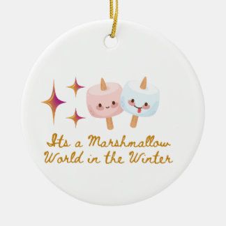 It;'s a Marshmallow World in the Winter on a  Ceramic Tree Decoration