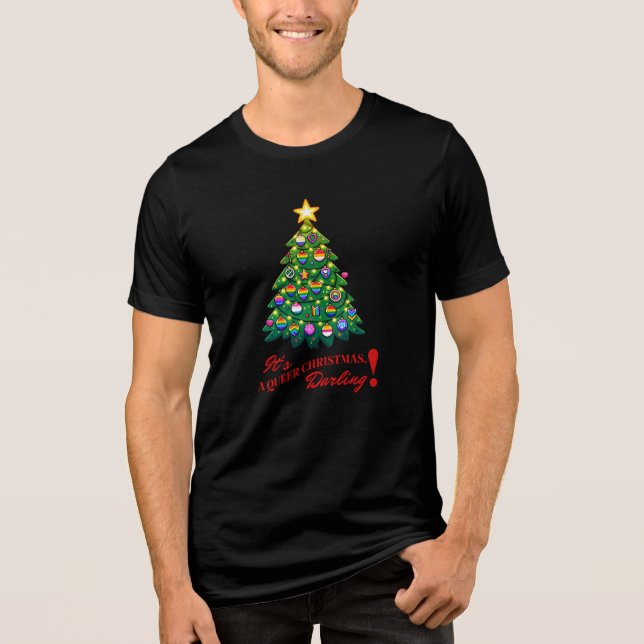 It’s a Queer Christmas, Darling! Tri-Blend Shirt (Front)