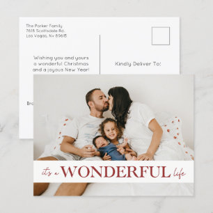 It’s A Wonderful Life Red Photo Holiday Postcard