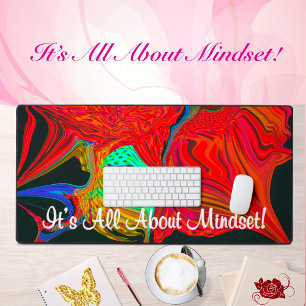It’s About Mindset Motivation Liquified Abstract Desk Mat