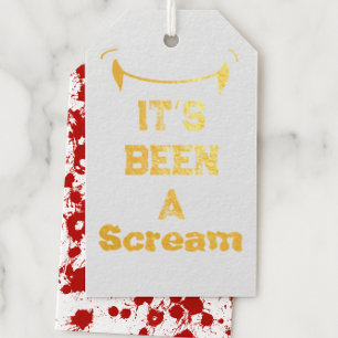 “It’s Been a Scream” Gold Foil Halloween Favour Ta Gift Tags