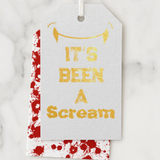 “It’s Been a Scream” Gold Foil Halloween Favour Ta Gift Tags