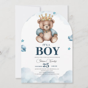 IT’S BOY Bear Baby Shower Invitation