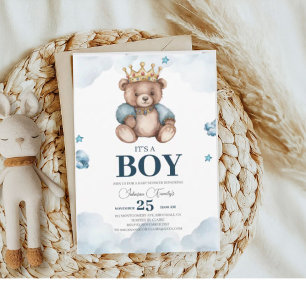 IT’S BOY Bear Baby Shower Invitation