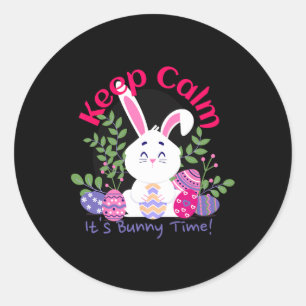 It’s Bunny Time Funny Easter Sunday Egg Hunting Gi Classic Round Sticker