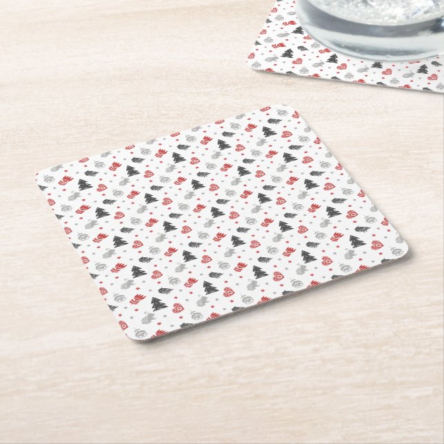 It’s Christmas Time Square Paper Coaster (Angled)