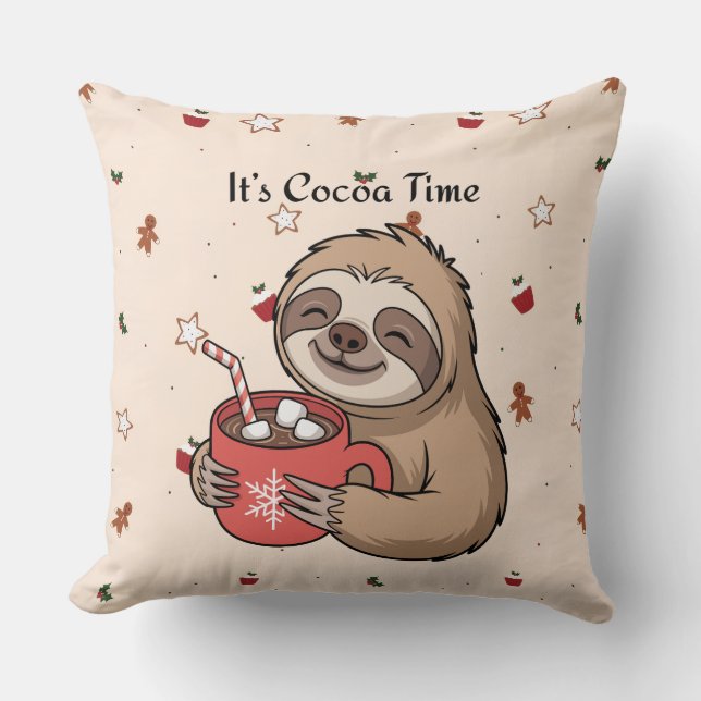It’s Cocoa Time | Cozy Winter Quote Cushion (Front)
