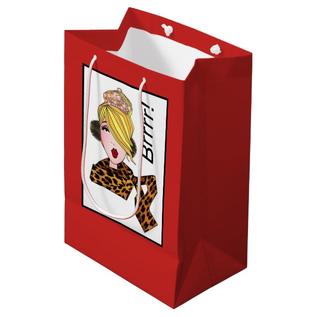It’s Cold Outside!”  Brrrr! Medium Gift Bag (Front Angled)