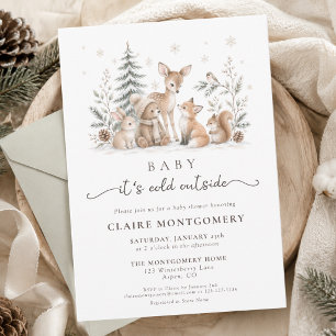 It’s Cold Outside Winter Woodland Baby Shower Invitation