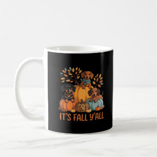 It’s Fall Y’all Autumn Dachshund Pumpkins Fall Coffee Mug