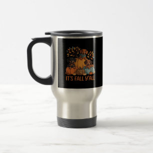 It’s Fall Y’all Autumn Dachshund Pumpkins Fall Travel Mug
