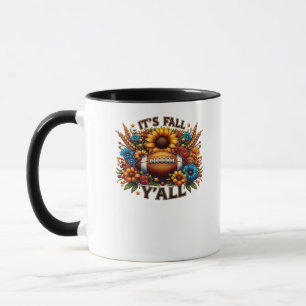 It’s Fall Y’all Autumn Football Mug