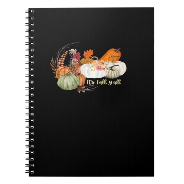 It’s Fall Y’all Autumn Halloween Design Fitted Notebook (Front)