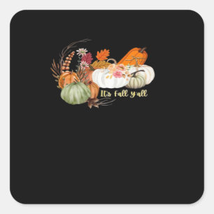 It’s Fall Y’all Autumn Halloween Design Fitted Square Sticker