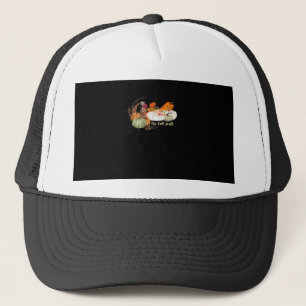 It’s Fall Y’all Autumn Halloween Design Fitted Trucker Hat