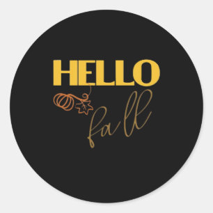 It’s Fall Y’all Autumn Leaves Cute Pumpkin Vintage Classic Round Sticker