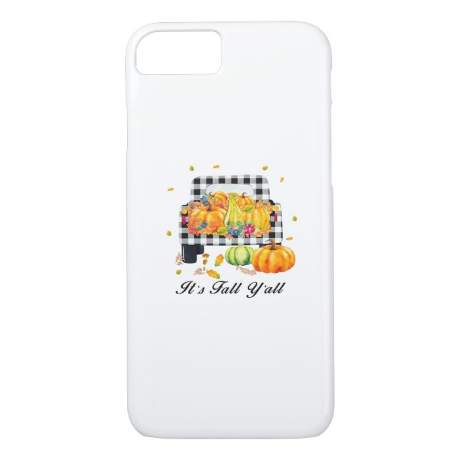It’s Fall Y’all Autumn Pumpkin Plaid Case-Mate iPhone Case (Back)