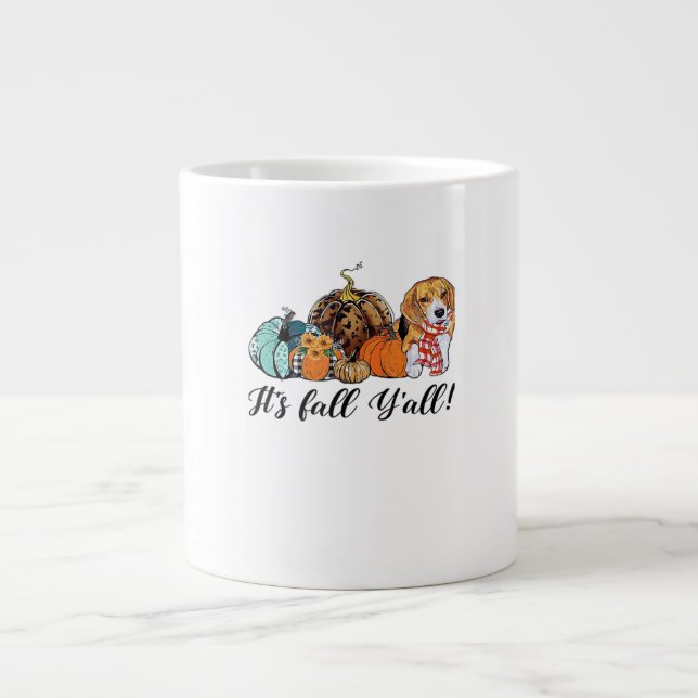 It’s Fall Y’all Beagle Cute Dog Lover Fall Thanksg Large Coffee Mug (Front)
