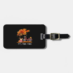It’s Fall Y’all Cardigan Dog Autumn Design Funny G Luggage Tag