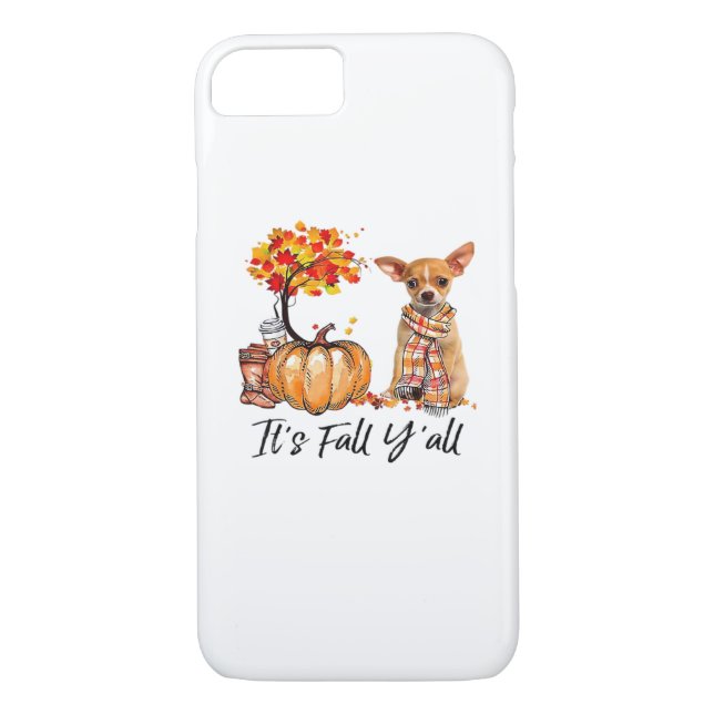 It’s Fall Y’all Chihuahua Dog Halloween Case-Mate iPhone Case (Back)