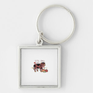 It’s Fall Y’all Cow Retro Style Key Ring