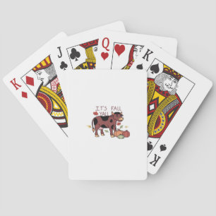 It’s Fall Y’all Cow Retro Style Playing Cards