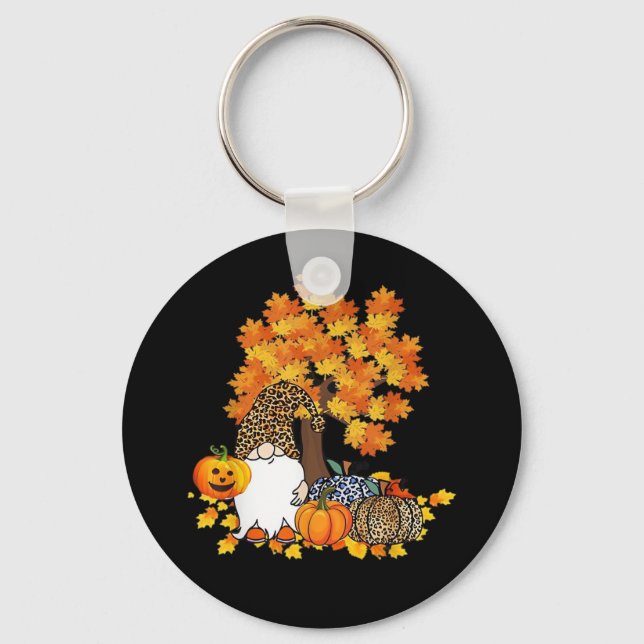 It’s Fall Y’all Cute Gnomes Pumpkin Autumn Key Ring (Front)