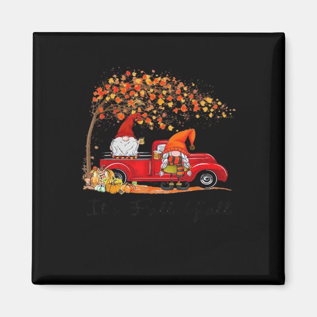 It’s Fall Y’all Cute Gnomes Tree Fall Leaves Magnet (Front)