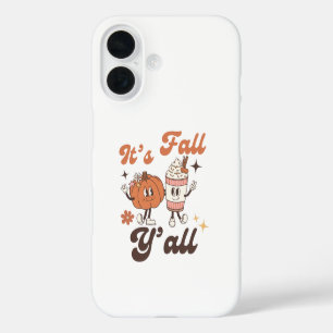 It’s Fall Y’all – Cute Kawaii Pumpkin Spice Latte iPhone 16 Case