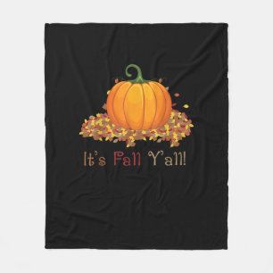 It’s Fall Y’all Cute Pumpkin Autumn Tree Fall Leav Fleece Blanket