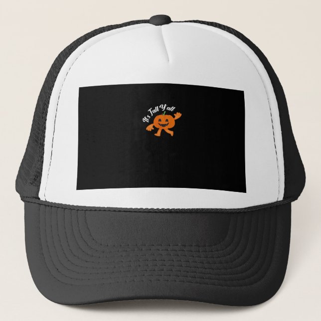 It’s Fall Y’all Cute Pumpkin Illustration Trucker Hat (Front)