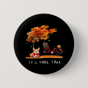 It’s Fall Y’all Dachshund Autumn Costume 6 Cm Round Badge