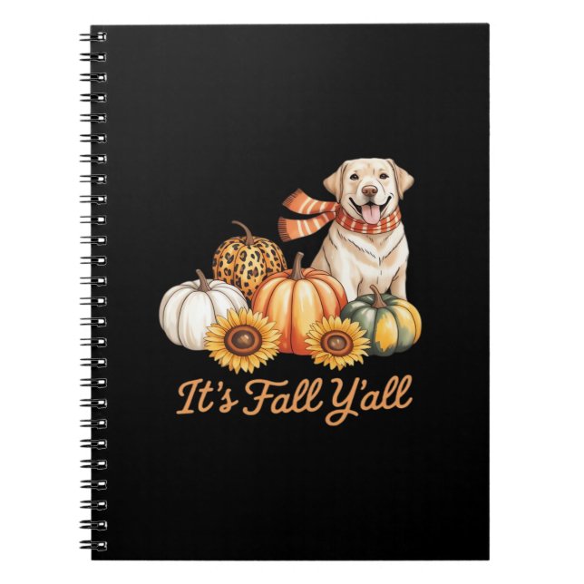 It’s Fall Y’all Dog Leopard Pumpkin Fall Creative  Notebook (Front)