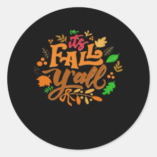 It’s Fall Y’all Essential Retro Classic Classic Round Sticker