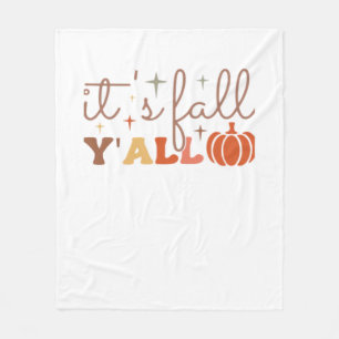 It’s Fall Y’all, Fall Pumpkin Skeleton Creepy Leaf Fleece Blanket