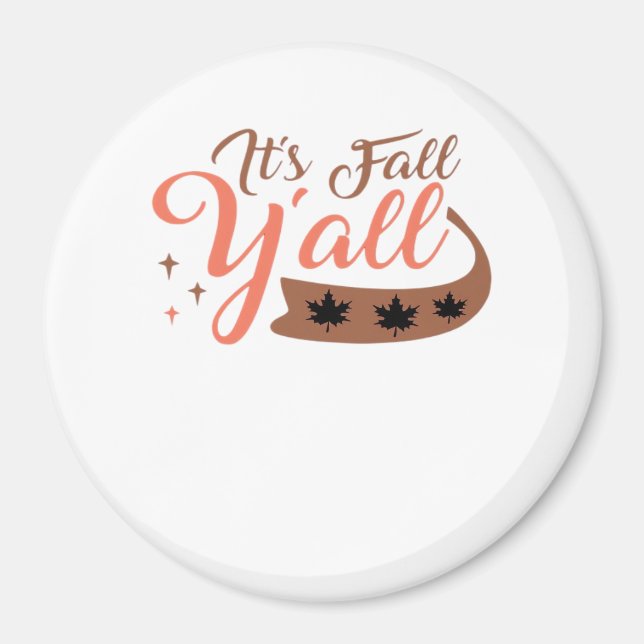 It’s Fall Y’all, Fall Pumpkin Skeleton Creepy Leaf Magnet (Front)