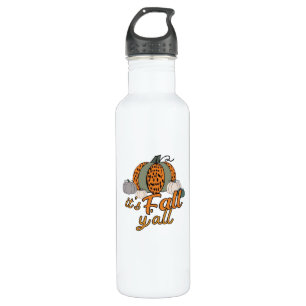 It’s Fall Y’all, Funny Pumpkins Leopard Pattern 710 Ml Water Bottle
