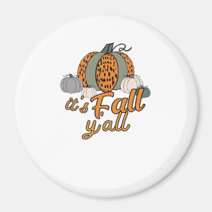 It’s Fall Y’all, Funny Pumpkins Leopard Pattern Magnet