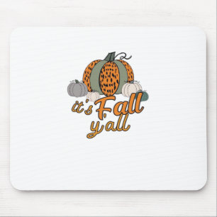 It’s Fall Y’all, Funny Pumpkins Leopard Pattern Mouse Pad
