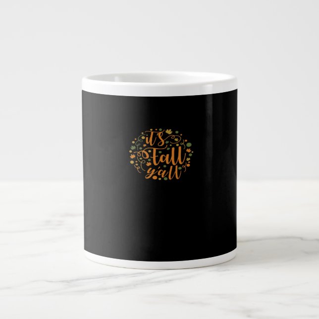 It’s Fall Y’all Funny Trendy Style Large Coffee Mug (Front)