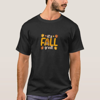 It s Fall Y all Gnome Pumpkin Halloween Thanksgivi T-Shirt